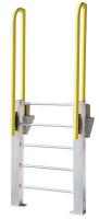 10A487 Fixed Ladder, WalkThru, 7 ft. 4 In H, Al