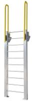 10A492 Fixed Ladder, WalkThru, 11 ft. 1 In H, Al
