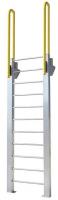 10A493 Fixed Ladder, WalkThru, 11 ft. 10 In H, Al