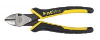 10D193 Angled Diagonal Pliers, 6-7/8 In L, Black
