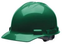 10D439 Hard Hat, FrtBrim, HDPE, 4Rtcht, Green