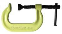 10D492 C-Clamp, 2 In, 2-1/4 In Deep, Yellow