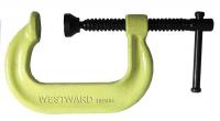 10D494 C-Clamp, 10 In, 5-15/16 In Deep, Yellow