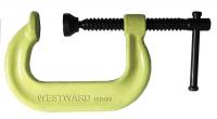 10D495 C-Clamp, 12 In, 6-1/4 In Deep, Yellow