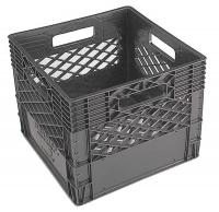 10E133 Dairy Crate, Vented, 13x13x11, Black