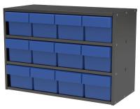 10E444 Cabinet, 23Wx16.5Hx11D, Gray, 12 Blue Drwrs
