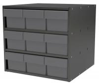 10E457 Cabinet, 18Wx16.5Hx17D, Gray, 9 Gray Drwrs