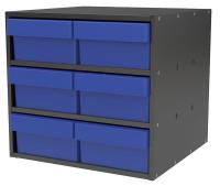 10E460 Cabinet, 18Wx16.5Hx17D, Gray, 6 Blue Drwrs