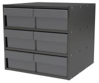 10E462 Cabinet, 18Wx16.5Hx17D, Gray, 6 Gray Drwrs