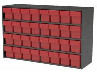 10E475 Cabinet, 35Wx22Hx11D, Gray, 24 Red Drwrs