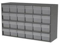 10E479 Cabinet, 35Wx22Hx11D, Gray, 24 Clear Drwrs