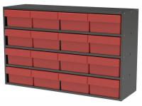 10E480 Cabinet, 35Wx22Hx11D, Gray, 16 Red Drwrs