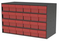 10E491 Cabinet, 35Wx22Hx17D, Gray, 24 Red Drwrs