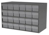 10E495 Cabinet, 35Wx22Hx17D, Gray, 24 Clear Drwrs