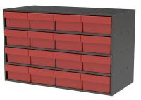 10E496 Cabinet, 35Wx22Hx17D, Gray, 16 Red Drwrs