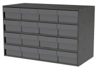 10E499 Cabinet, 35Wx22Hx17D, Gray, 16 Gray Drwrs