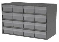 10E501 Cabinet, 35Wx22Hx17D, Gray, 16 Clear Drwrs