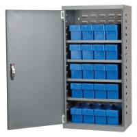 10E527 Cabinet, Gray, Steel Door, 20 Blue Drawers