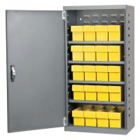 10E528 Cabinet, Gray, Steel Door, 20 Yellow Drawer
