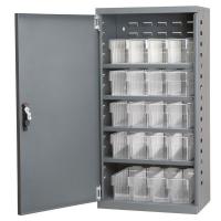 10E530 Cabinet, Gray, Steel Door, 20 Clear Drawers