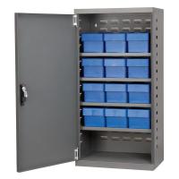 10E532 Cabinet, Gray, Steel Door, 12 Blue Drawers