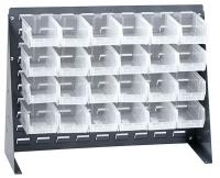 10E922 Bench Rack, 8Dx27Wx21H, 24 Clear Bins