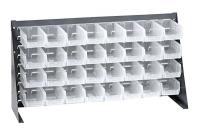 10E925 Bench Rack, 8Dx36Wx19H, 32 Clear Bins