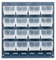 10E927 Louvered Panel, 6Dx18Wx19H, 16 Clear Bins