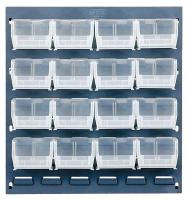 10E928 Louvered Panel, 6Dx18Wx19H, 16 Clear Bins