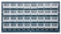 10E930 Louvered Panel, 6Dx36Wx19H, 32 Clear Bins
