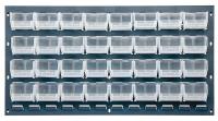 10E931 Louvered Panel, 8Dx36Wx19H, 32 Clear Bins