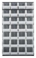 10E935 Louvered Panel, 15Dx36Wx61H, 28 Clear Bins