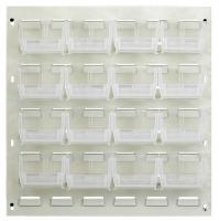 10E939 Louvered Panel, 6Dx18Wx19H, 16 Clear Bins