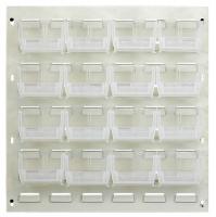 10E940 Louvered Panel, 8Dx18Wx19H, 16 Clear Bins