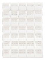 10E950 Louvered Panel, 15Dx48Wx61H, 35 Clear Bins