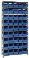 10E978 Bin Shelving, Solid, 36X18, 45 Bins, Blue