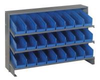 10E985 Pick Rack, 12Dx36Wx26-1/2H, 24 Blue Bins