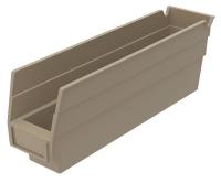 10F102 Rcycl Shelf Bin, 11-5/8Lx4Hx2-3/4W, Sndstn