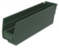 10F104 Rcycl Shelf Bin, 11-5/8Lx4Hx2-3/4W, HtrGrn