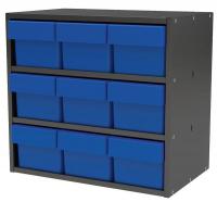 10F146 Cabinet, 18Wx16.5Hx11D, Gray, 9 Blue Drwrs
