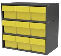 10F147 Cabinet, 18Wx16.5Hx11D, Gray, 9 Ylw Drwrs