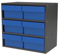 10F151 Cabinet, 18Wx16.5Hx11D, Gray, 6 Blue Drwrs