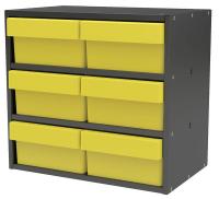 10F152 Cabinet, 18Wx16.5Hx11D, Gray, 6 Ylw Drwrs