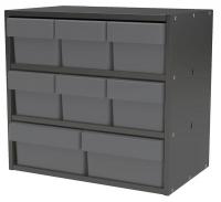 10F158 Cabinet, 18Wx16.5Hx11D, Gray, 8 Gray Drwrs