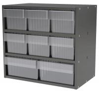 10F159 Cabinet, 18Wx16.5Hx11D, Gray, 8 Clear Drwrs