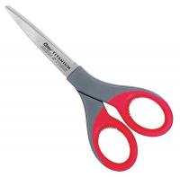 10F713 Scissor, 7 In L, Straight, Blunt, Grey/Red