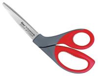 10F715 Shear, 8 In L, Bent, Sharp, Grey/Red