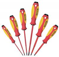 10G455 Screwdriver Set, Insulated, Slotted/Ph, 6Pc