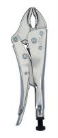 10G655 Pliers, Curved Jaw Locking, 10 In L, Chrome