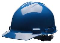 10G964 Hard Hat, FrtBrim, HDPE, 4PinLk, Blue